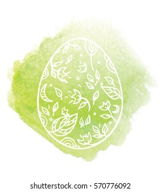 Vector illustration of a silhouette of easter floral egg
