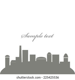 Vector illustration of Silhouette of the eastern city on a white background