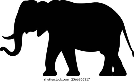 Vector illustration of silhouette of elephant.