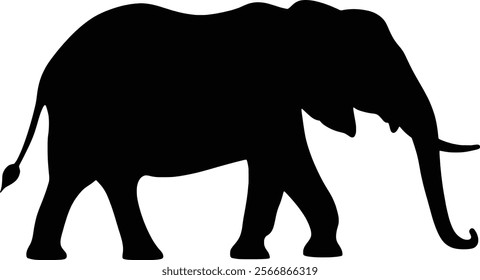 Vector illustration of silhouette of elephant.