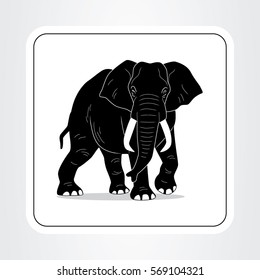 Vector illustration of the silhouette of elephant