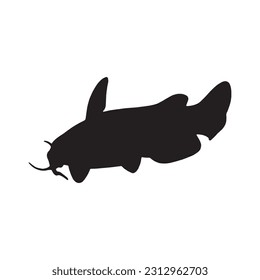 Vector illustration silhouette of fish catfish