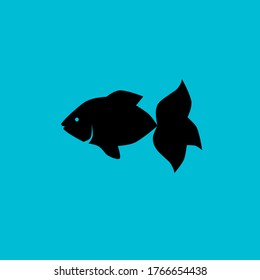 Vector illustration of silhouette fish icon