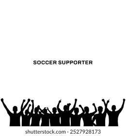 vector illustration of the silhouette of a football supporter