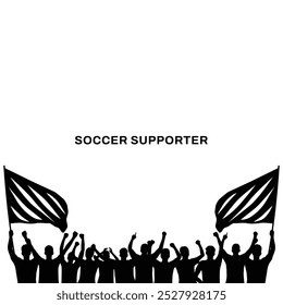vector illustration of the silhouette of a football supporter