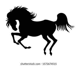 Vector illustration of silhouette of a galloping horse