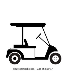 Vector illustration of Silhouette golf cart. Flat style