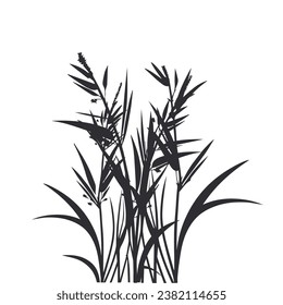 Vector illustration silhouette of gress