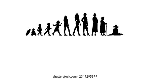 vector illustration. Silhouette of a growth man. Growing up. life scale.