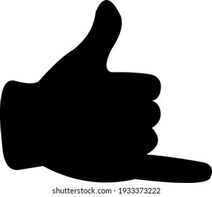 Vector illustration of the silhouette of a hand making a shaka gesture