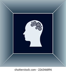 Vector illustration of a silhouette head