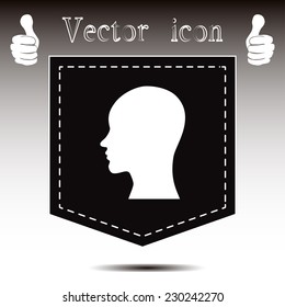 Vector illustration of a silhouette head