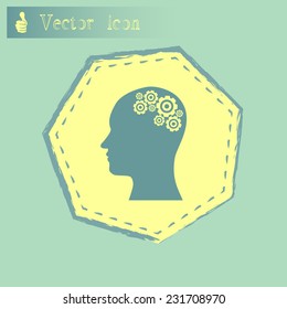 Vector illustration of a silhouette head
