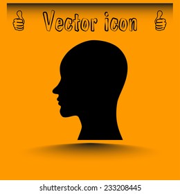 Vector illustration of a silhouette head