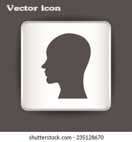 Vector illustration of a silhouette head