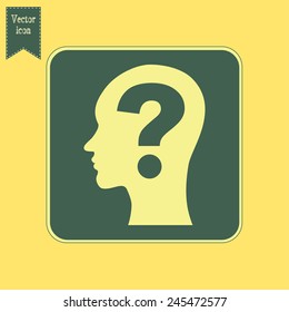 Vector illustration of a silhouette head