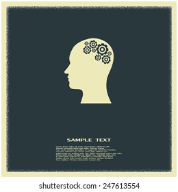 Vector illustration of a silhouette head