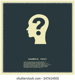 Vector illustration of a silhouette head