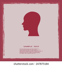 Vector illustration of a silhouette head