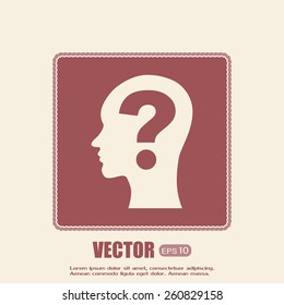 Vector illustration of a silhouette head
