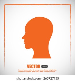 Vector illustration of a silhouette head