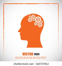 Vector illustration of a silhouette head