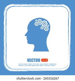Vector illustration of a silhouette head