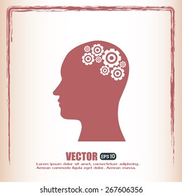 Vector illustration of a silhouette head