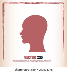 Vector illustration of a silhouette head