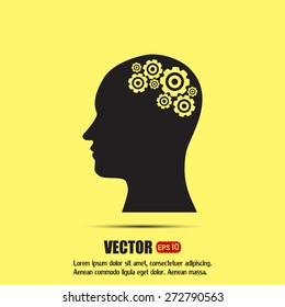 Vector illustration of a silhouette head