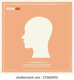 Vector illustration of a silhouette head