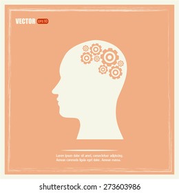 Vector illustration of a silhouette head