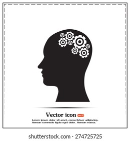 Vector illustration of a silhouette head