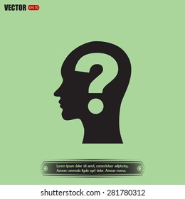 Vector illustration of a silhouette head
