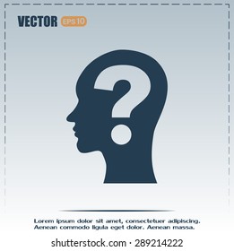Vector illustration of a silhouette head