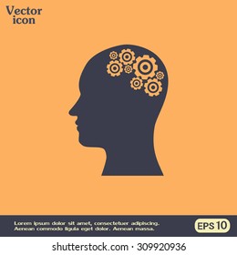 Vector illustration of a silhouette head