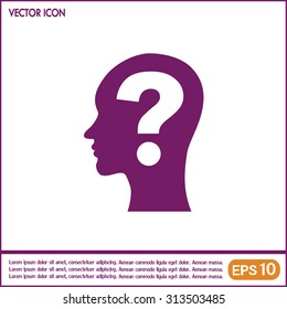 Vector illustration of a silhouette head