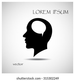 Vector illustration of a silhouette head