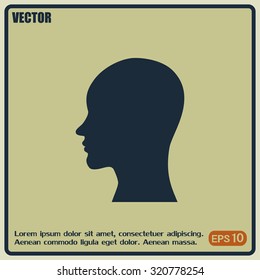Vector illustration of a silhouette head
