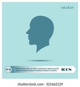 Vector illustration of a silhouette head