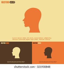 Vector illustration of a silhouette head