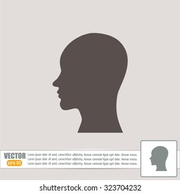 Vector illustration of a silhouette head
