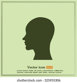 Vector illustration of a silhouette head