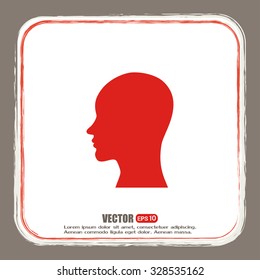 Vector illustration of a silhouette head