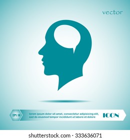 Vector illustration of a silhouette head