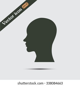 Vector illustration of a silhouette head