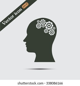 Vector illustration of a silhouette head