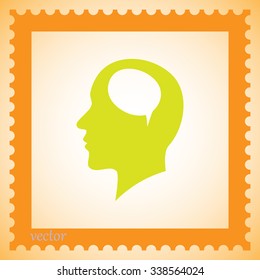 Vector illustration of a silhouette head