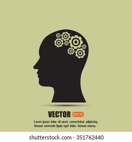 Vector illustration of a silhouette head