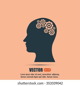 Vector illustration of a silhouette head